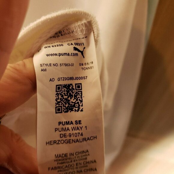 Puma Womens White Full Zip Sweatshirt With Green Stripe Large - Picture 5 of 6